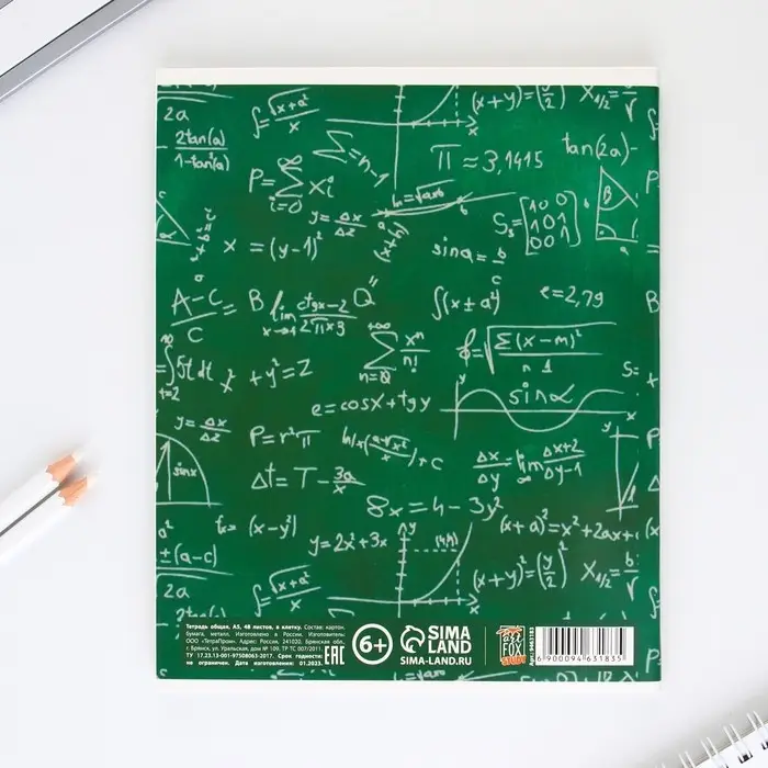 Тетрадь в клетку, предметная, 48 л.,на скрепке, А5 &laquo;МИЛЫЕ ПИТОМЦЫ. Алгебра&raquo;