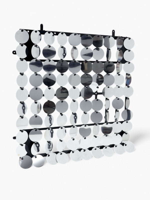 Панель с пайетками для фотозоны, круглые, 30*30см, цвет серебристый