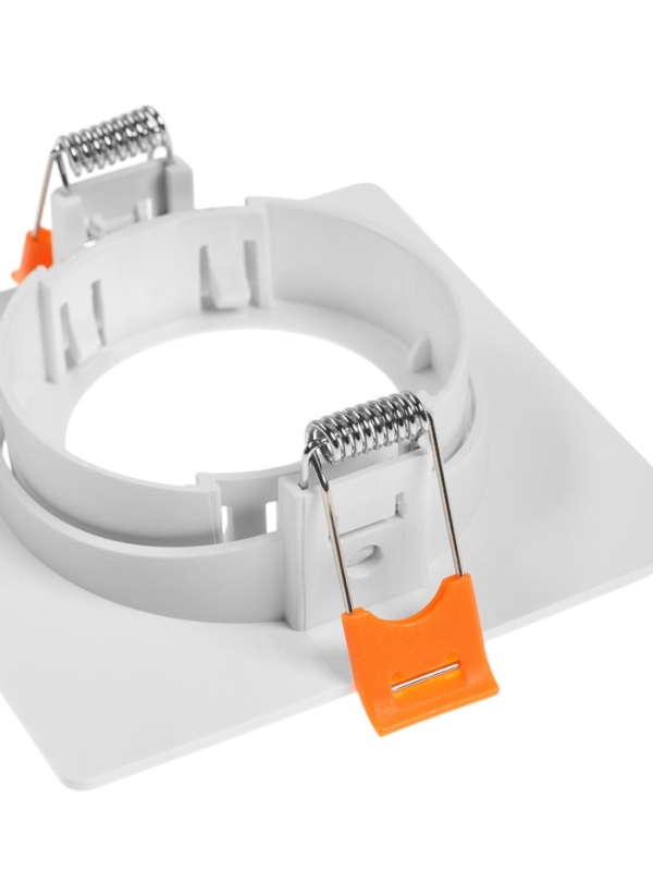 Светильник встраиваемый, поворотный, под лампу MR16, пластик, квадрат, пластик, белый