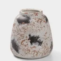 Ваза настольная керамика "Дези" 16х14 см, бело-коричневый