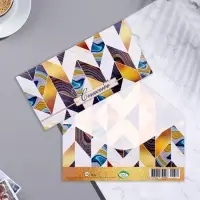 Конверт для денег "Спасибо!" узоры, 17х8 см