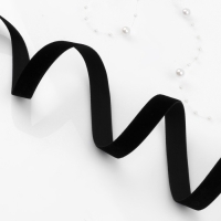 Лента бархатная, 15 мм, 18 &plusmn; 1 м, цвет чёрный №03