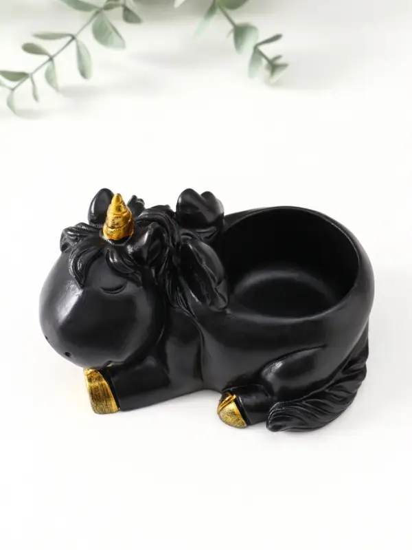 Подставка под мелочей &laquo;Единорог&raquo;, 8&times;12&times;9 см, чёрная