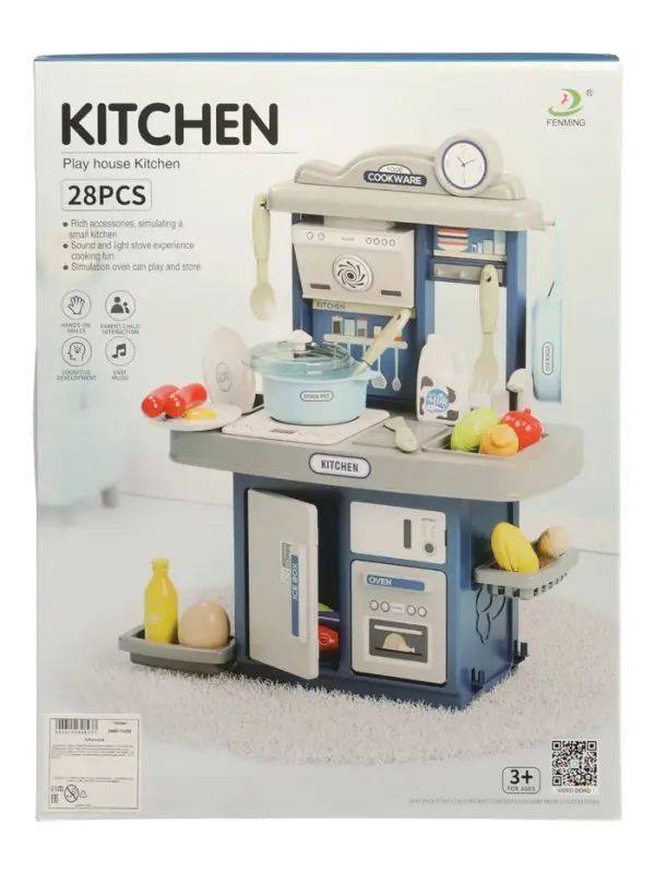 Игровой набор" Кухня" 22 предмета, вода из крана, 46 см