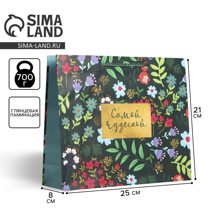 Пакет подарочный ламинированный, упаковка, &laquo;Present for you&raquo;, ML 25 х 21 х 8 см