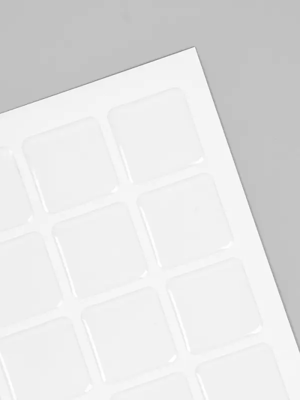 Стикеры эпоксидные прозрачные заготовки 3D 100 шт 2,5 x 2,5 см