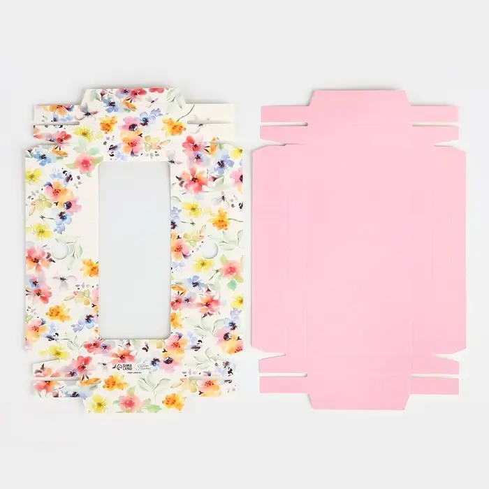 Коробка для шоколада &laquo;Цветы&raquo;, с окном, 9.4 х 1.7 х 18.4 см