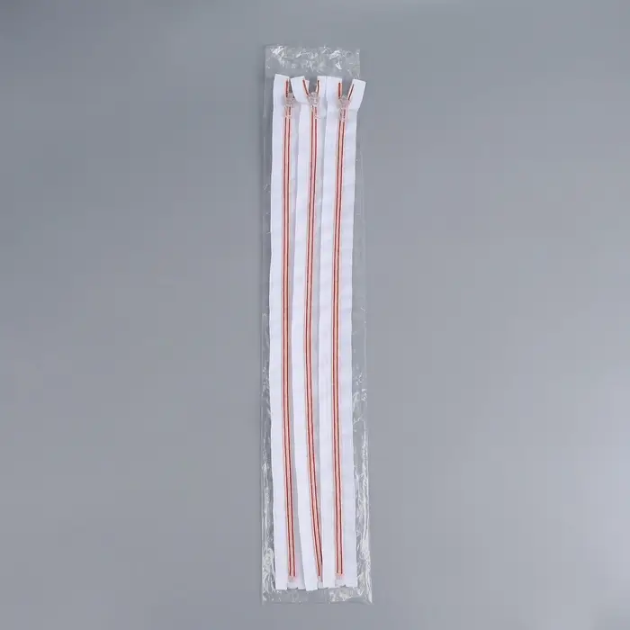 Молния &laquo;Спираль&raquo;, №5, разъёмная, замок автомат, 50 см, белая, красная