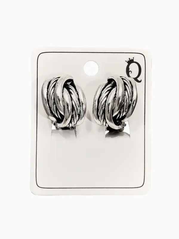 Клипсы "Винтаж" узел, цвет чернёное серебро