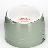 Лего-миска для животных с наклоном "Юта" 0,3л бело- фисташковый