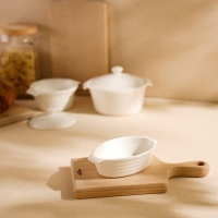 Форма для выпечки из жаропрочной керамики SL Home &laquo;Санторини&raquo;, 300 мл, 16&times;9,7&times;4,5 см, цвет белый