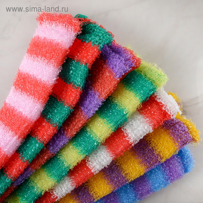 Мочалка для тела Доляна &laquo;Махровая&raquo;, 12&times;45 см, МИКС