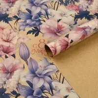 Бумага упаковочная крафтовая &laquo;8 марта&raquo;, 50 х 70 см