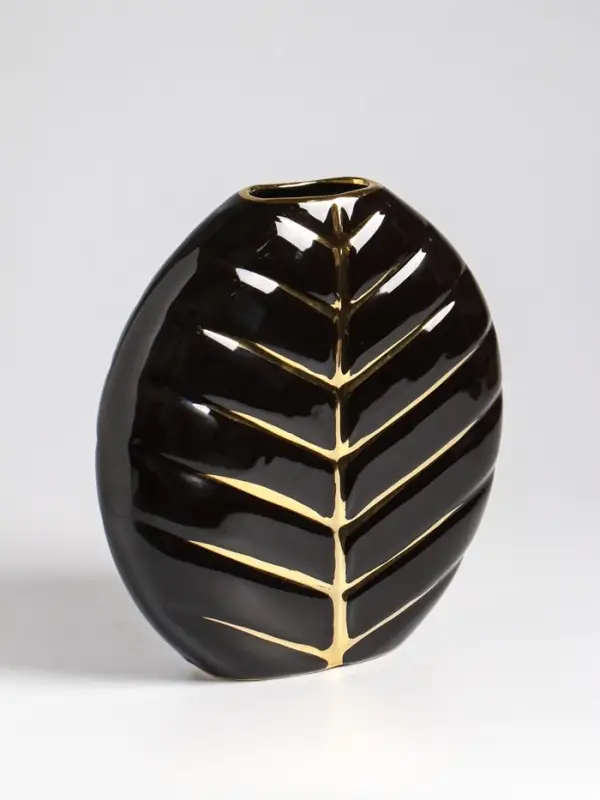 Ваза настольная керамика "Новайо" 18х17 см, чёрный