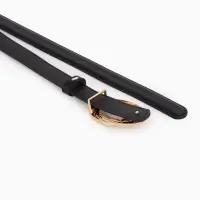 Ремень жен 04-01-01-04, Июнь2513, 2,4*0,3*110 см, без винта, пряж золото, гвоздик, черный