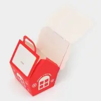 Коробка складная Новогодняя &laquo;Домик&raquo; красная 8.5&times;8.5&times;10 см
