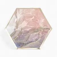 Набор тарелок мрамор розовый 23 см. (10 шт)