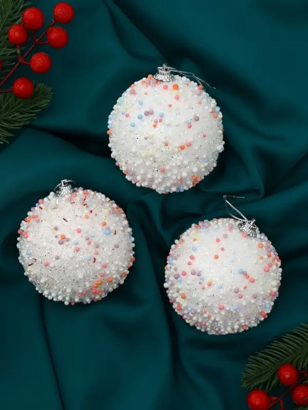 Набор шаров пластик d-8 см, 3 шт "Абель" колор