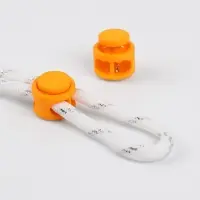 Набор для шнурков, d=5 мм, фиксатор и наконечник, 2 пары, оранжевый