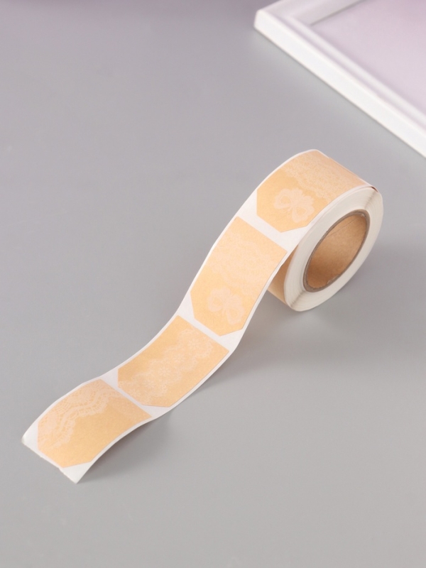 Наклейка бумага крафт "Бирки. Кружево" 3х5 см 200 шт в рулоне