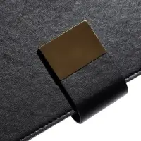 Органайзер на кольцах, А5, с хлястиком, 80л, линия, к/зам, Черный