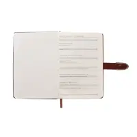 Ежедневник недатированный формат А5, с хлястиком, 112л, линия, пвх, Коричневый