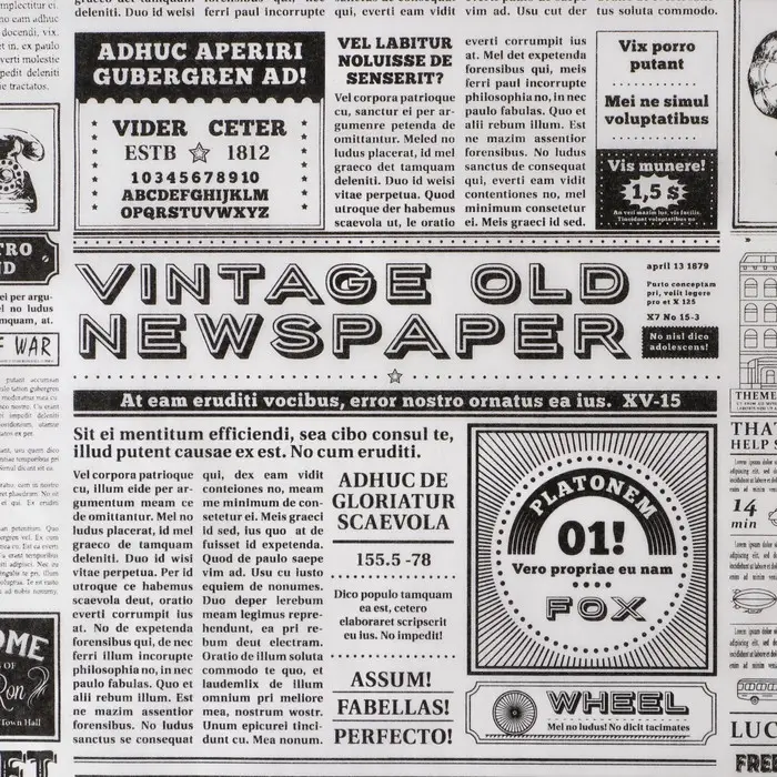 Бумага упаковочная тишью &laquo;Газета&raquo;, 50 х 70 см