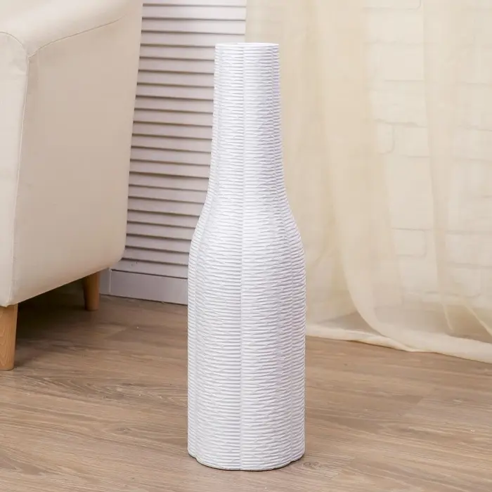 Ваза керамика напольная "Бутыль" крапинка, 60 см, белый