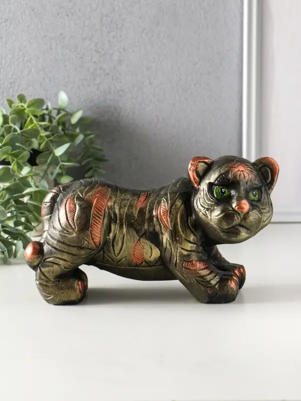 Копилка "Тигр" 14х12,5х24 см, золотой