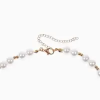 Кулон на жемчужных бусах "Вишня", цвет белый в золоте