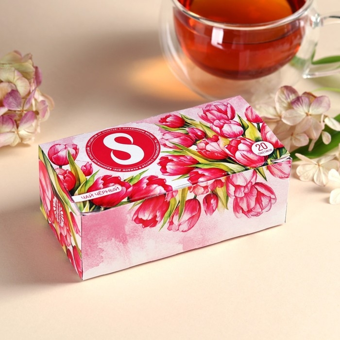 Чай чёрный &laquo;Поздравляю с 8 марта&raquo;, 40 г (20 пакетиков х 2 г).