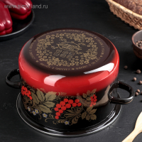 Кастрюля эмалированная &laquo;Рябинушка&raquo;, 4 л, индукция