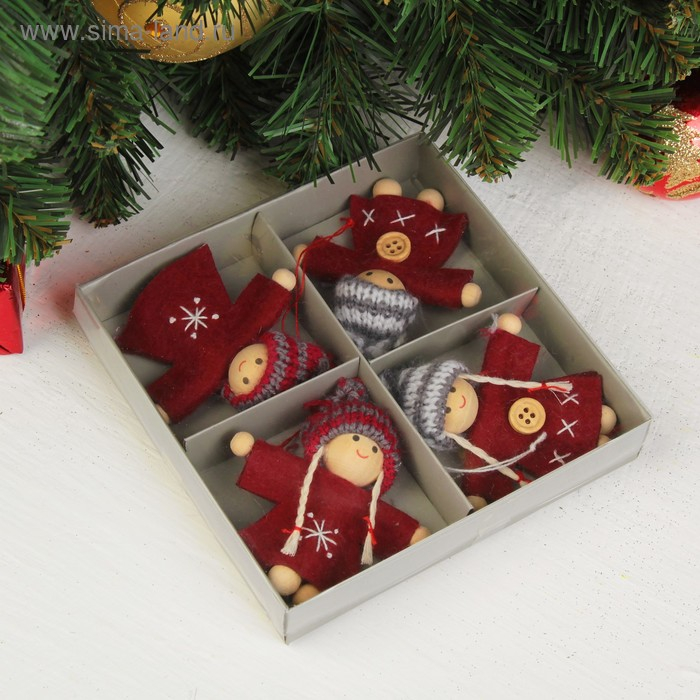 Игрушка-подвеска набор 4 шт. "С пуговками" 2,5&times;13&times;13 см