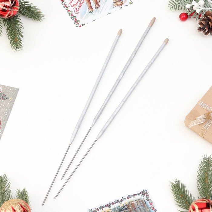 Бенгальские огни, 30 см, 3 штуки, "Новогодние", 50 сек