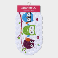 Коврик противоскользящий в ванну на присосках Доляна &laquo;Совы&raquo;, 37&times;67 см