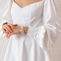 Браслет-пружинка &laquo;Жемчужный ряд&raquo; 3 ряда, d=6,5 цвет белый в серебре