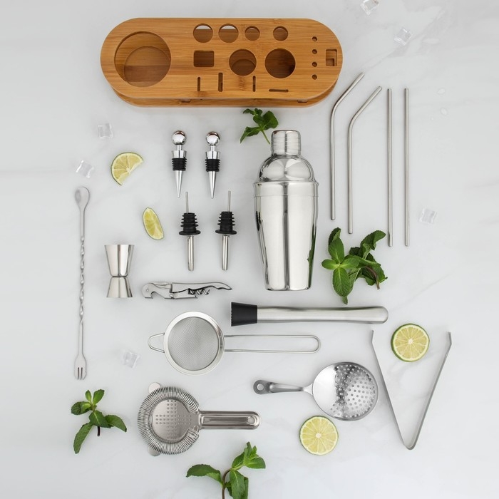 Набор бармена &laquo;Компанийский&raquo;, 17 предметов на подставке
