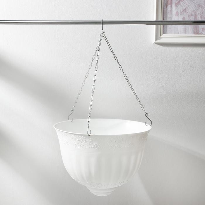 Кашпо уличное для цветов подвесное &laquo;Венеция&raquo;, 10 л, цвет белый