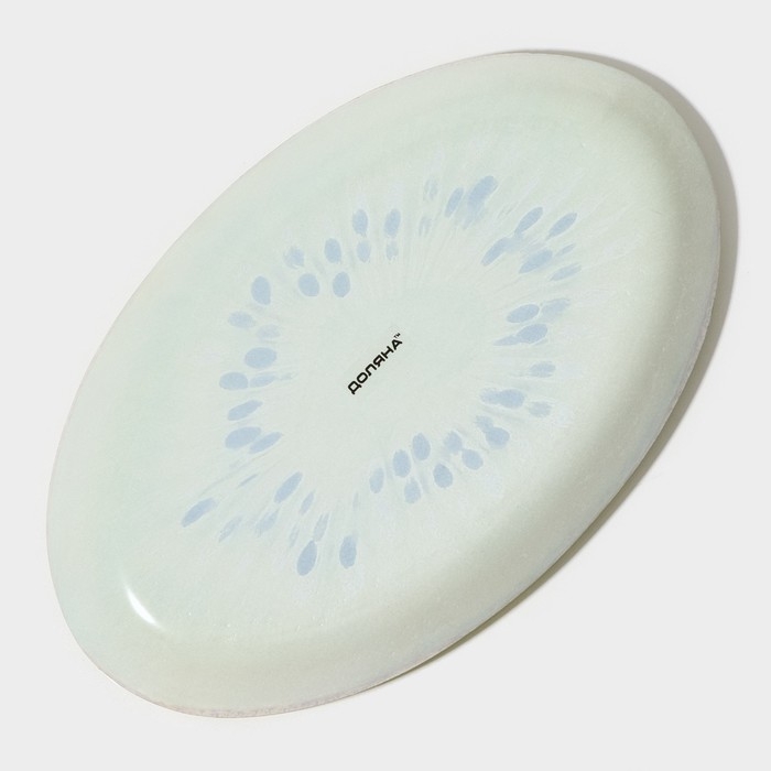 Блюдо сервировочное стеклянное овальное Доляна &laquo;Романтичный киви&raquo;, 24,5&times;15 см, цвет зелёный