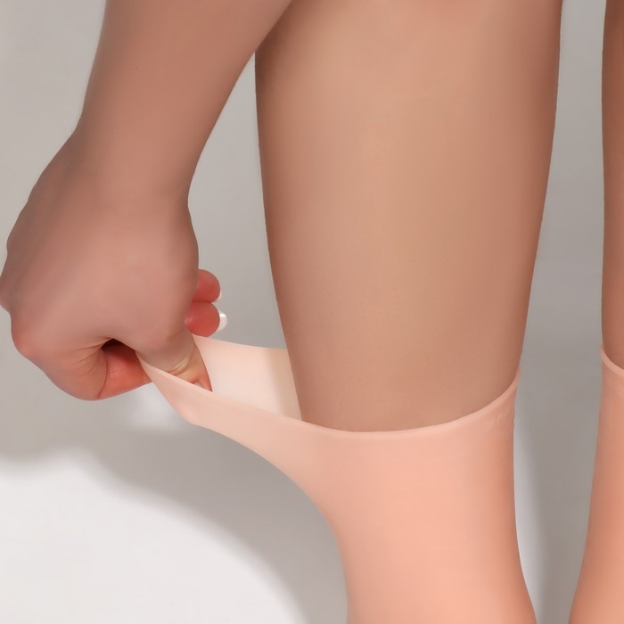 Носочки для педикюра, высокие, силиконовые, 21 &times; 19 см, ONE SIZE, цвет бежевый