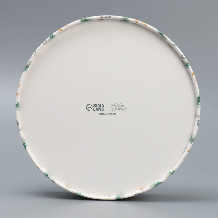 Коробка для макарун тубус с окном &laquo;Волшебная сказка&raquo;, 20 х 20 х 5 см, Новый год