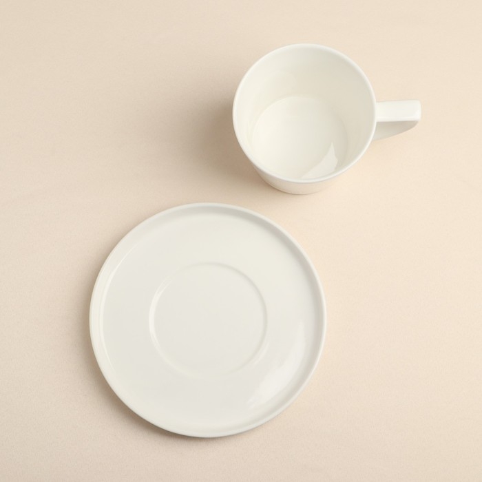 Чайная пара &laquo;Sola&raquo;, 260 мл, белая, фарфор