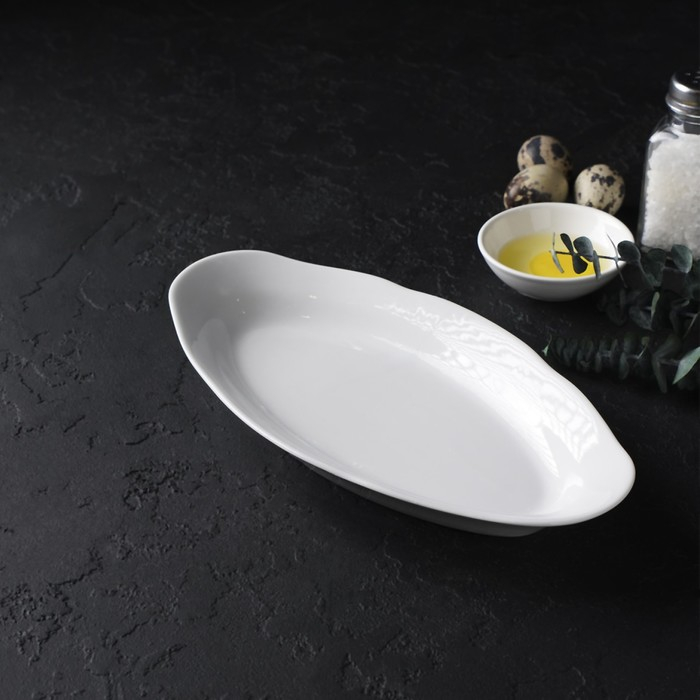 Селёдочница Добрушский завод &laquo;Идиллия&raquo;, 25&times;12.8 см, фарфор, белая