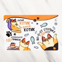 Коврик под миску &laquo;Во-о-от столько еды хочу&raquo;, 43х28 см