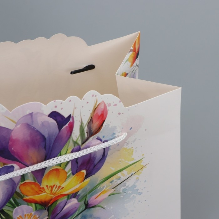 Пакет подарочный, упаковка, &laquo;От всего сердца&raquo;, цветы, 25 х 26 х 10 см