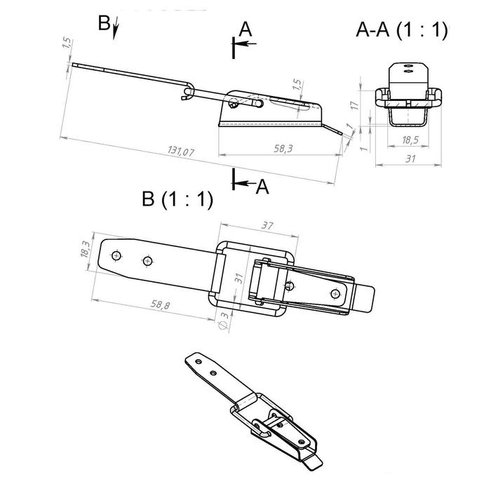 Замок накидной L-130, покрытие цинк, 40 шт.