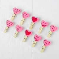 Набор для фото и декора &laquo;Сердца&raquo;, в наборе прищепки 10 шт., верёвка 100 см