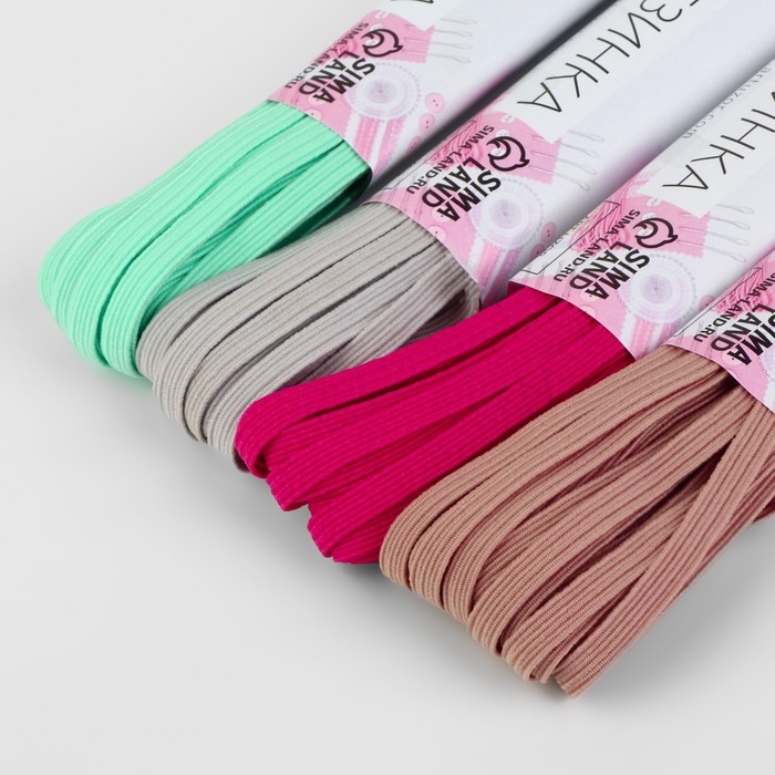 Резинки бельевые, 5 мм, 8 &plusmn; 0,5 м, 4 шт, цвет МИКС