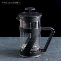 Чайник заварочный френч - пресс &laquo;Зет&raquo;, 600 мл, стекло, цвет чёрный