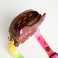 Сумка детская для девочки на молнии, цвет коричневый